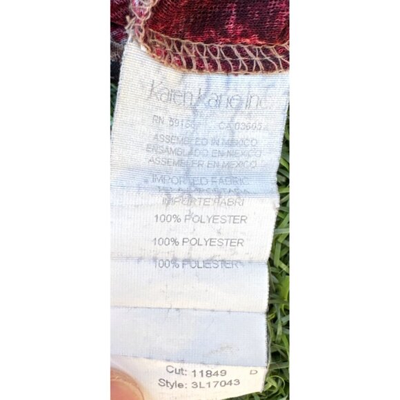 Karen Kane Womens S Velvet & Paisley Long Sleeve Top In Red & Beige - Picture 7 of 8